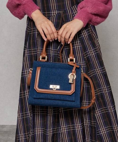 MERCURYDUO(マーキュリーデュオ)の「【MERCURYDUO/マーキュリーデュオ】デニムコンビ フラップハンドバッグ(ハンドバッグ・レディース・ネイビー/サックスブルー・FREE)」の20枚目の写真