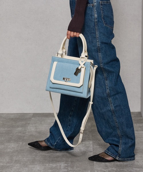 MERCURYDUO(マーキュリーデュオ)の「【MERCURYDUO/マーキュリーデュオ】デニムコンビ フラップハンドバッグ(ハンドバッグ・レディース・ネイビー/サックスブルー・FREE)」の22枚目の写真