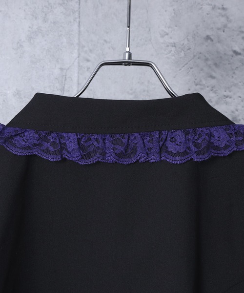 エンブレムワッペン付きレースジャケット ボックスプリーツスカート