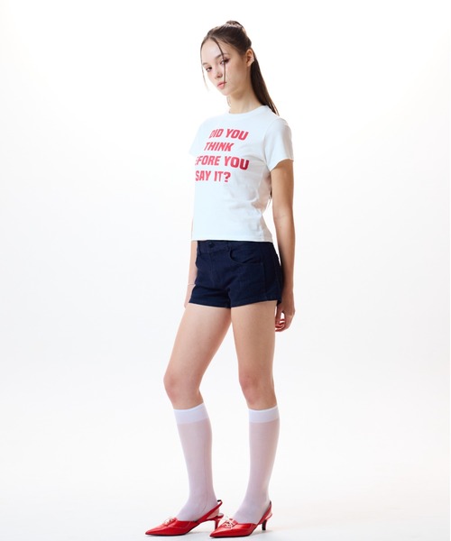 LUVISTRUE(ラヴイズトゥルー)の「IM DENIM STAR PATCH SHORTS(デニムパンツ・レディース・ネイビー/ブラック・FREE)」の8枚目の写真