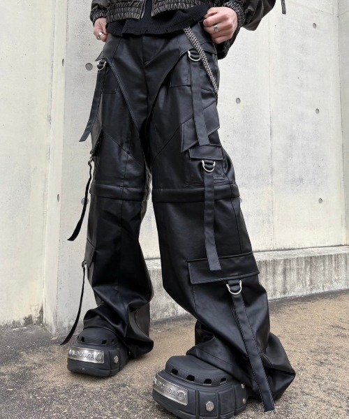 DIGYOUROWNGRAVE】2WAYLEATHER CARGOPANTS