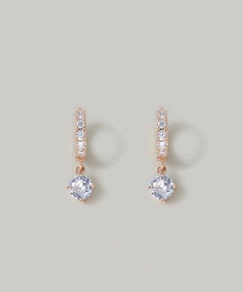 Jolie Toujours(ジョリトゥジュール)の「1粒揺れフープピアス(ピアス(両耳用)・レディース・シルバー/ゴールド/ピンクゴールド・FREE)」の3枚目の写真