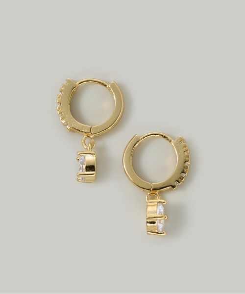 Jolie Toujours(ジョリトゥジュール)の「1粒揺れフープピアス(ピアス(両耳用)・レディース・シルバー/ゴールド/ピンクゴールド・FREE)」の8枚目の写真