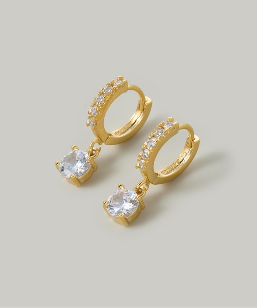 Jolie Toujours(ジョリトゥジュール)の「1粒揺れフープピアス(ピアス(両耳用)・レディース・シルバー/ゴールド/ピンクゴールド・FREE)」の7枚目の写真