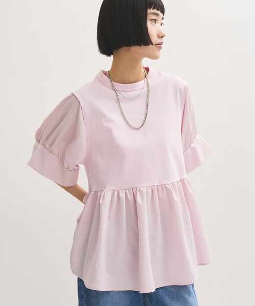 【新品未使用品】【接触冷感】・【UVカット】バウンスカフスプルオーバー 接触冷感】・【UVカット】バウンスカフスプルオーバー（Tシャツ