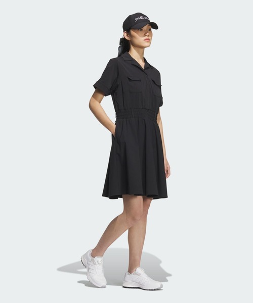 adidas 黒 ゴルフワンピース adidas ワンピース GO-TO ツイストニット ノースリーブ