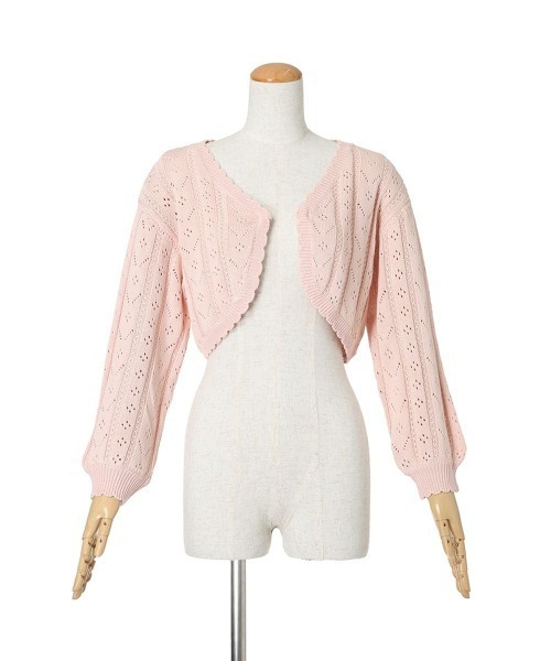 F i.n.t（フィント）の「ストライプ透かし編みニットボレロ/ fint　フィント（カーディガン/ボレロ・レディース・ライトグリーン/ライトピンク/オフホワイト・FREE）」の21枚目の写真