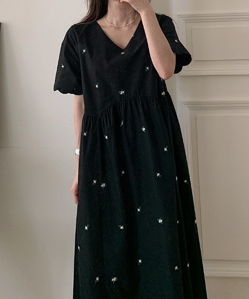 完売商品.*・゜ワンピース・*. D1559 アートプリントシャツワンピース(M オフホワイト