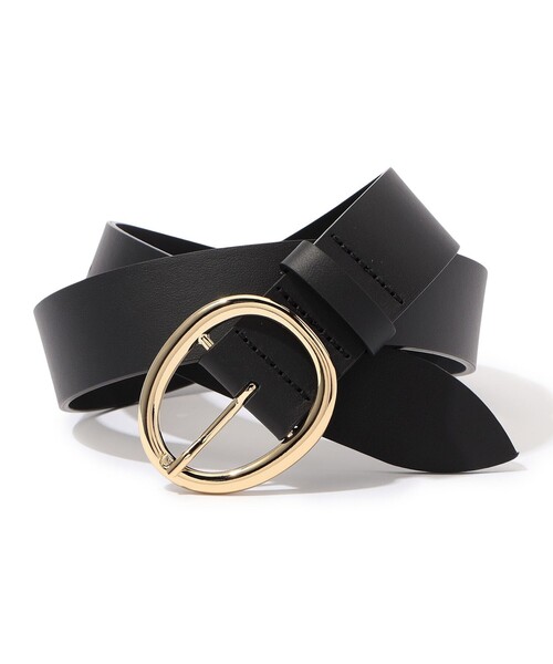 LEFIJE（レフィエ）の「LEFIJE ROUND BUCKLE レザーベルト（ベルト・レディース・ブラック/ダークブラウン・FREE）」の2枚目の写真