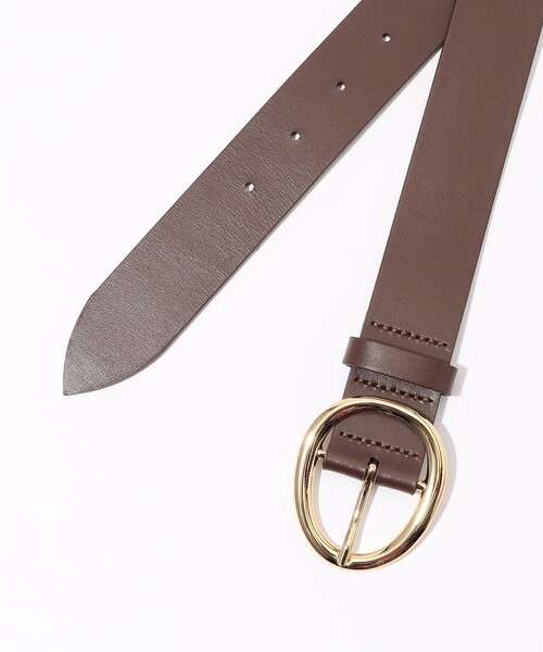 LEFIJE（レフィエ）の「LEFIJE ROUND BUCKLE レザーベルト（ベルト・レディース・ブラック/ダークブラウン・FREE）」の3枚目の写真
