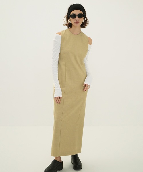 CLANE(クラネ)の「BACK SHEER MAXI ONEPIECE(ワンピース・レディース・その他/ブラック/ベージュ・0/1/2)」の4枚目の写真
