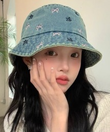 SHEPP | リボン刺繍デニムバケットハット(ハット)