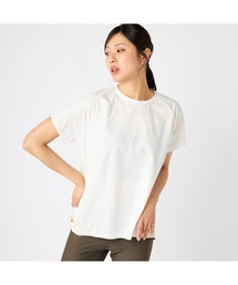 marie claire | Marie claire sports マリクレールスポーツ 半袖 チュニック 異素材切替 UVカット 紫外線対策 体型カバー Tシャツ(Tシャツ/カットソー)
