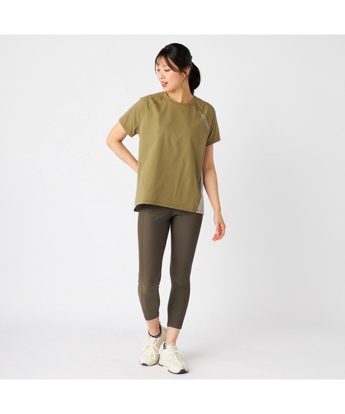 marie claire(マリ・クレール)の「Marie claire sports マリクレールスポーツ 半袖 チュニック 異素材切替 UVカット 紫外線対策 体型カバー Tシャツ(Tシャツ/カットソー・レディース・カーキ/ブラック/ホワイト/ライトグリーン・L/M/LL)」の17枚目の写真