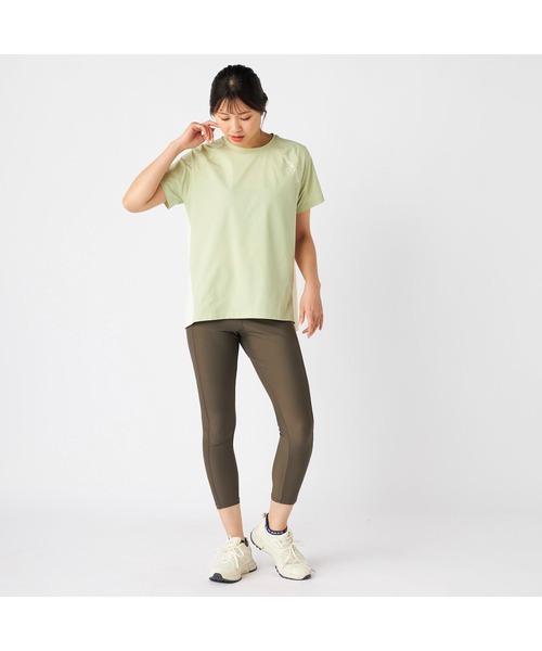 marie claire(マリ・クレール)の「Marie claire sports マリクレールスポーツ 半袖 チュニック 異素材切替 UVカット 紫外線対策 体型カバー Tシャツ(Tシャツ/カットソー・レディース・カーキ/ブラック/ホワイト/ライトグリーン・L/M/LL)」の9枚目の写真