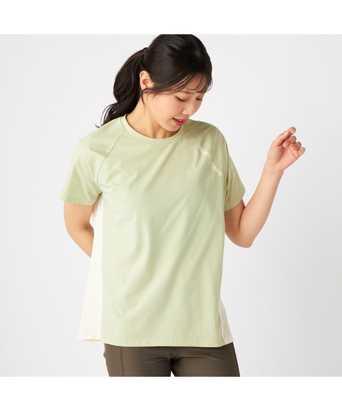 marie claire(マリ・クレール)の「Marie claire sports マリクレールスポーツ 半袖 チュニック 異素材切替 UVカット 紫外線対策 体型カバー Tシャツ(Tシャツ/カットソー・レディース・カーキ/ブラック/ホワイト/ライトグリーン・L/M/LL)」の7枚目の写真