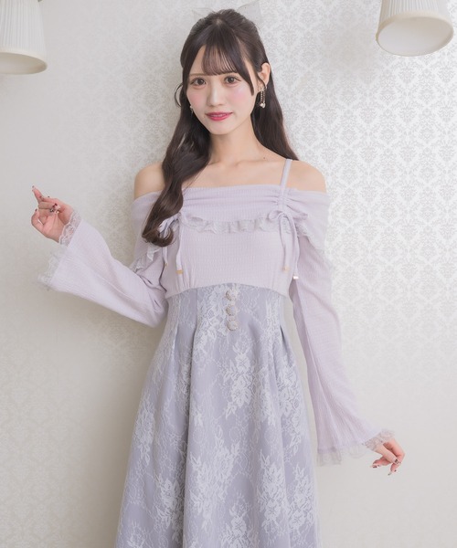 couture BY ROJITA(クチュールバイロジータ)の「オフショルドッキングワンピース(ワンピース・レディース・ブラック/パープル/ホワイト・FREE)」の18枚目の写真