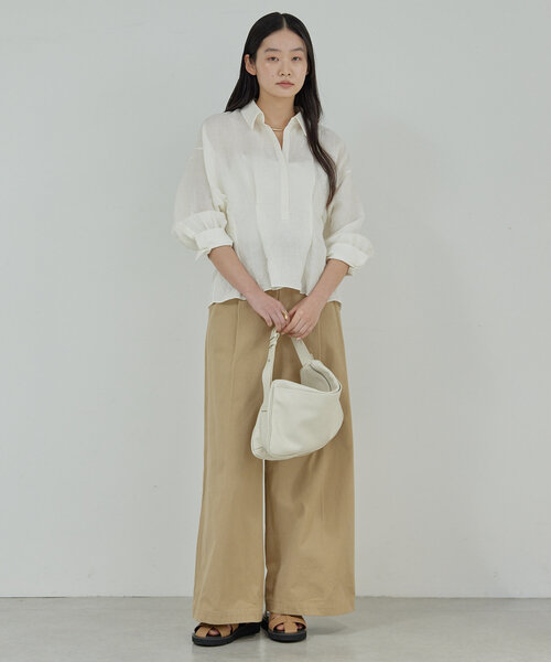 GALLARDAGALANTE(ガリャルダガランテ)の「リネンウエストシェイプシャツ(シャツ/ブラウス・レディース・ピンク/ホワイト/ブラック・FREE)」の9枚目の写真