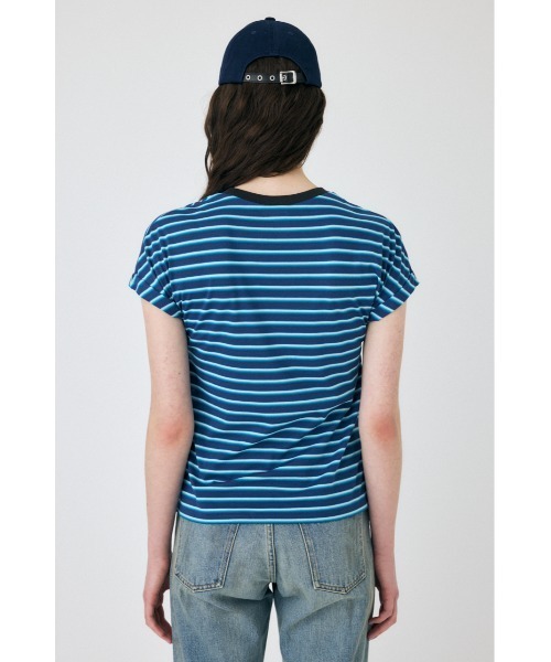 MOUSSY（マウジー）の「ROLL SLEEVE MULTI STRIPE Tシャツ（Tシャツ/カットソー・レディース・ブルー/マジェンタ・FREE）」の21枚目の写真