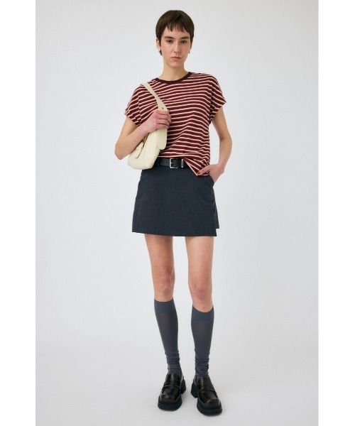 MOUSSY（マウジー）の「ROLL SLEEVE MULTI STRIPE Tシャツ（Tシャツ/カットソー・レディース・ブルー/マジェンタ・FREE）」の8枚目の写真