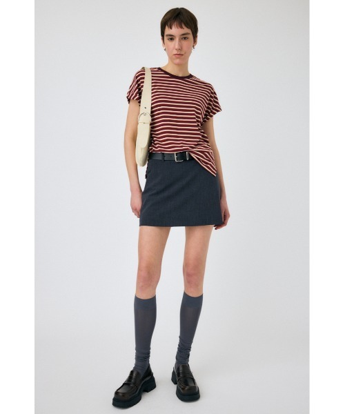 MOUSSY（マウジー）の「ROLL SLEEVE MULTI STRIPE Tシャツ（Tシャツ/カットソー・レディース・ブルー/マジェンタ・FREE）」の9枚目の写真