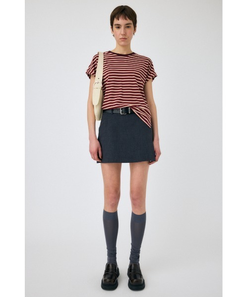 MOUSSY（マウジー）の「ROLL SLEEVE MULTI STRIPE Tシャツ（Tシャツ/カットソー・レディース・ブルー/マジェンタ・FREE）」の10枚目の写真