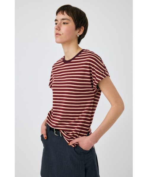 MOUSSY（マウジー）の「ROLL SLEEVE MULTI STRIPE Tシャツ（Tシャツ/カットソー・レディース・ブルー/マジェンタ・FREE）」の11枚目の写真