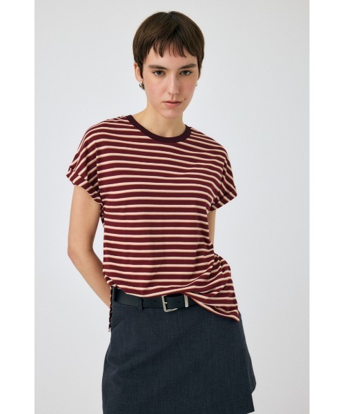 MOUSSY（マウジー）の「ROLL SLEEVE MULTI STRIPE Tシャツ（Tシャツ/カットソー・レディース・ブルー/マジェンタ・FREE）」の12枚目の写真