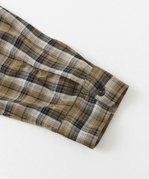 SENSE OF PLACE by URBAN RESEARCH（センスオブプレイスバイアーバンリサーチ）の「『ユニセックス』シアーチェックオープンカラーロングスリーブシャツ（シャツ/ブラウス・メンズ・ベージュ/ブラック/ブルー・MEDIUM/LARGE）」の20枚目の写真