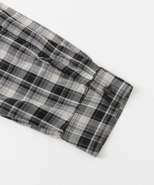 SENSE OF PLACE by URBAN RESEARCH（センスオブプレイスバイアーバンリサーチ）の「『ユニセックス』シアーチェックオープンカラーロングスリーブシャツ（シャツ/ブラウス・メンズ・ベージュ/ブラック/ブルー・MEDIUM/LARGE）」の21枚目の写真