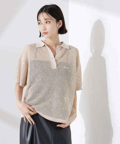 PENNEYS(ぺニーズ)の「PENNEYS別注TheFOXメッシュポロニット(ニット/セーター・レディース・ブラック/ライトグレー/ライトベージュ/レッド・FREE)」の4枚目の写真