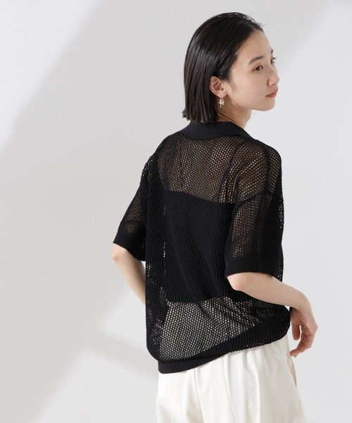 PENNEYS(ぺニーズ)の「PENNEYS別注TheFOXメッシュポロニット(ニット/セーター・レディース・ブラック/ライトグレー/ライトベージュ/レッド・FREE)」の5枚目の写真