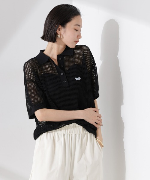 PENNEYS(ぺニーズ)の「PENNEYS別注TheFOXメッシュポロニット(ニット/セーター・レディース・ブラック/ライトグレー/ライトベージュ/レッド・FREE)」の6枚目の写真