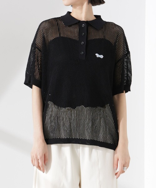 PENNEYS(ぺニーズ)の「PENNEYS別注TheFOXメッシュポロニット(ニット/セーター・レディース・ブラック/ライトグレー/ライトベージュ/レッド・FREE)」の11枚目の写真