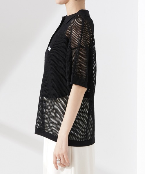 PENNEYS(ぺニーズ)の「PENNEYS別注TheFOXメッシュポロニット(ニット/セーター・レディース・ブラック/ライトグレー/ライトベージュ/レッド・FREE)」の12枚目の写真