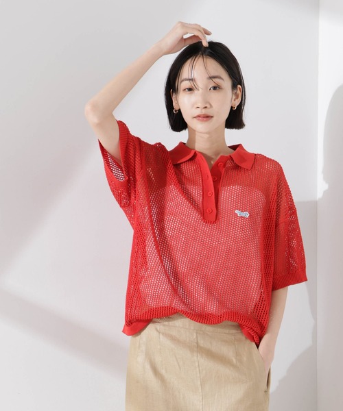PENNEYS(ぺニーズ)の「PENNEYS別注TheFOXメッシュポロニット(ニット/セーター・レディース・ブラック/ライトグレー/ライトベージュ/レッド・FREE)」の18枚目の写真