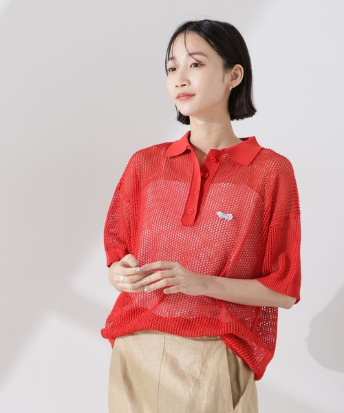 PENNEYS(ぺニーズ)の「PENNEYS別注TheFOXメッシュポロニット(ニット/セーター・レディース・ブラック/ライトグレー/ライトベージュ/レッド・FREE)」の19枚目の写真