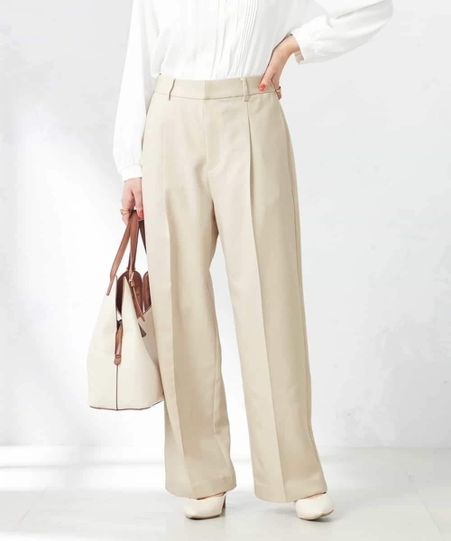 a.v.v(アーヴェヴェ)の「【洗える/ストレッチ/UVカット】麻調ワイドストレートパンツ(スラックス・レディース・グレー/ベージュ/ネイビー・34/36/38/40/42)」の21枚目の写真