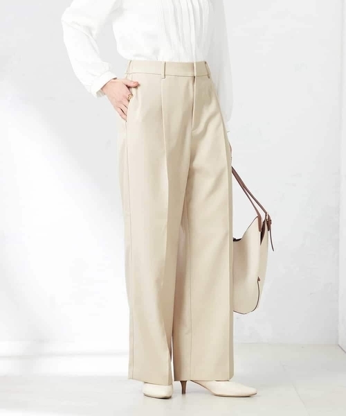a.v.v(アーヴェヴェ)の「【洗える/ストレッチ/UVカット】麻調ワイドストレートパンツ(スラックス・レディース・グレー/ベージュ/ネイビー・34/36/38/40/42)」の20枚目の写真