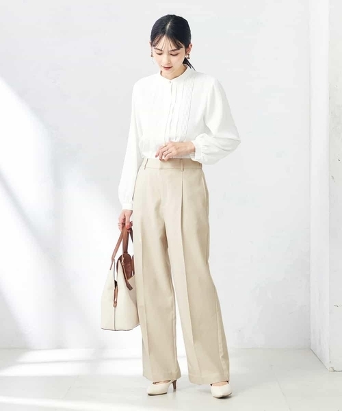 a.v.v(アーヴェヴェ)の「【洗える/ストレッチ/UVカット】麻調ワイドストレートパンツ(スラックス・レディース・グレー/ベージュ/ネイビー・34/36/38/40/42)」の19枚目の写真