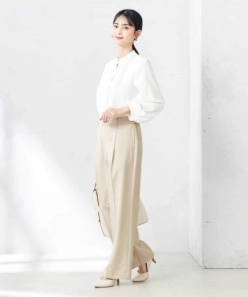 a.v.v(アーヴェヴェ)の「【洗える/ストレッチ/UVカット】麻調ワイドストレートパンツ(スラックス・レディース・グレー/ベージュ/ネイビー・34/36/38/40/42)」の18枚目の写真