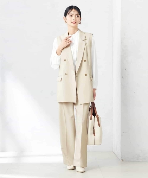 a.v.v(アーヴェヴェ)の「【洗える/ストレッチ/UVカット】麻調ワイドストレートパンツ(スラックス・レディース・グレー/ベージュ/ネイビー・34/36/38/40/42)」の16枚目の写真