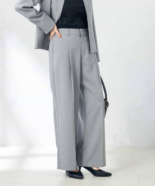 a.v.v(アーヴェヴェ)の「【洗える/ストレッチ/UVカット】麻調ワイドストレートパンツ(スラックス・レディース・グレー/ベージュ/ネイビー・34/36/38/40/42)」の9枚目の写真