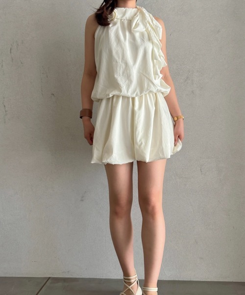 efill（エフィル）の「ロゼット フリル セットアップ ワンピース（ワンピース・レディース・アイボリー・FREE）」の5枚目の写真