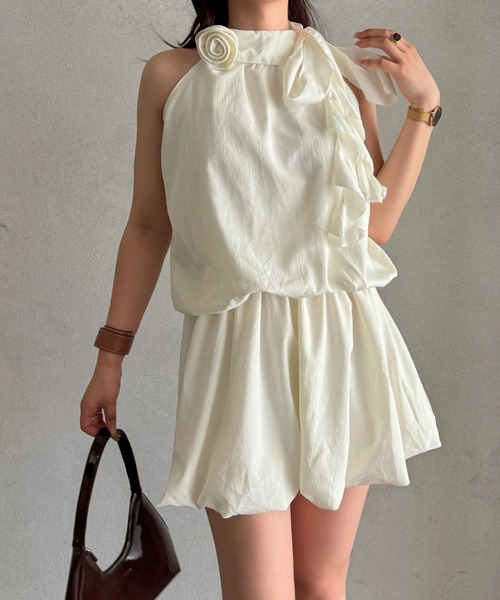 efill（エフィル）の「ロゼット フリル セットアップ ワンピース（ワンピース・レディース・アイボリー・FREE）」の12枚目の写真