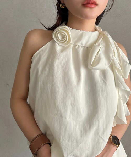 efill（エフィル）の「ロゼット フリル セットアップ ワンピース（ワンピース・レディース・アイボリー・FREE）」の9枚目の写真