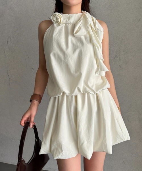 efill（エフィル）の「ロゼット フリル セットアップ ワンピース（ワンピース・レディース・アイボリー・FREE）」の14枚目の写真