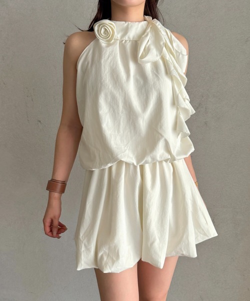 efill（エフィル）の「ロゼット フリル セットアップ ワンピース（ワンピース・レディース・アイボリー・FREE）」の17枚目の写真