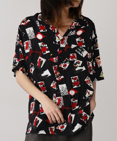 Jungle Storm（ジャングルストーム）の「JUNGLE STORM/ジャングルストーム H/S,和柄レーヨンシャツ シャツ（シャツ/ブラウス・メンズ・ブラック系1/ホワイト系2/ホワイト系1/ブラック系2・L/M）」の4枚目の写真