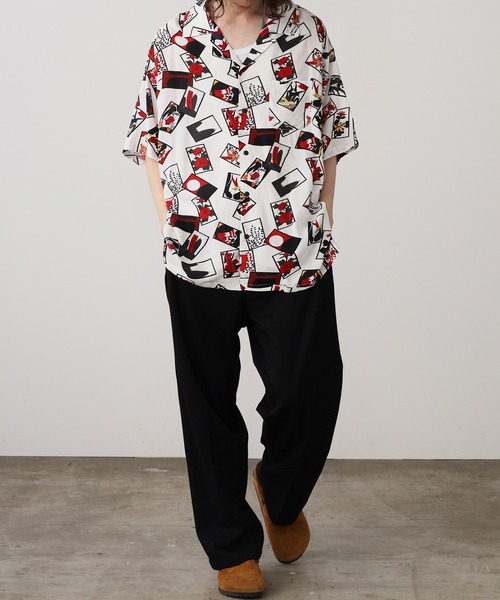 Jungle Storm（ジャングルストーム）の「JUNGLE STORM/ジャングルストーム H/S,和柄レーヨンシャツ シャツ（シャツ/ブラウス・メンズ・ブラック系1/ホワイト系2/ホワイト系1/ブラック系2・L/M）」の13枚目の写真